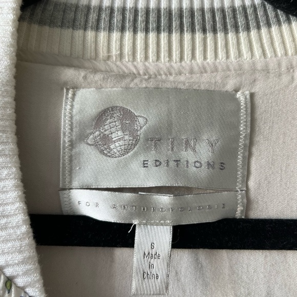 Anthropologie Tiny Edition Bomber Jacket with embroidery design. - Picture 3 of 8